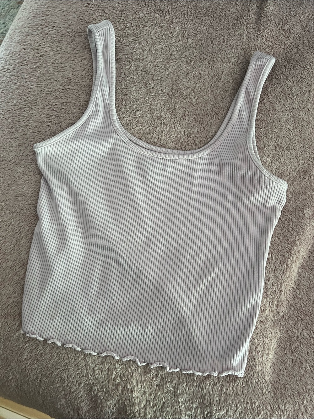 Women’s Ribbed Scoop Tank Top - Light Lavender